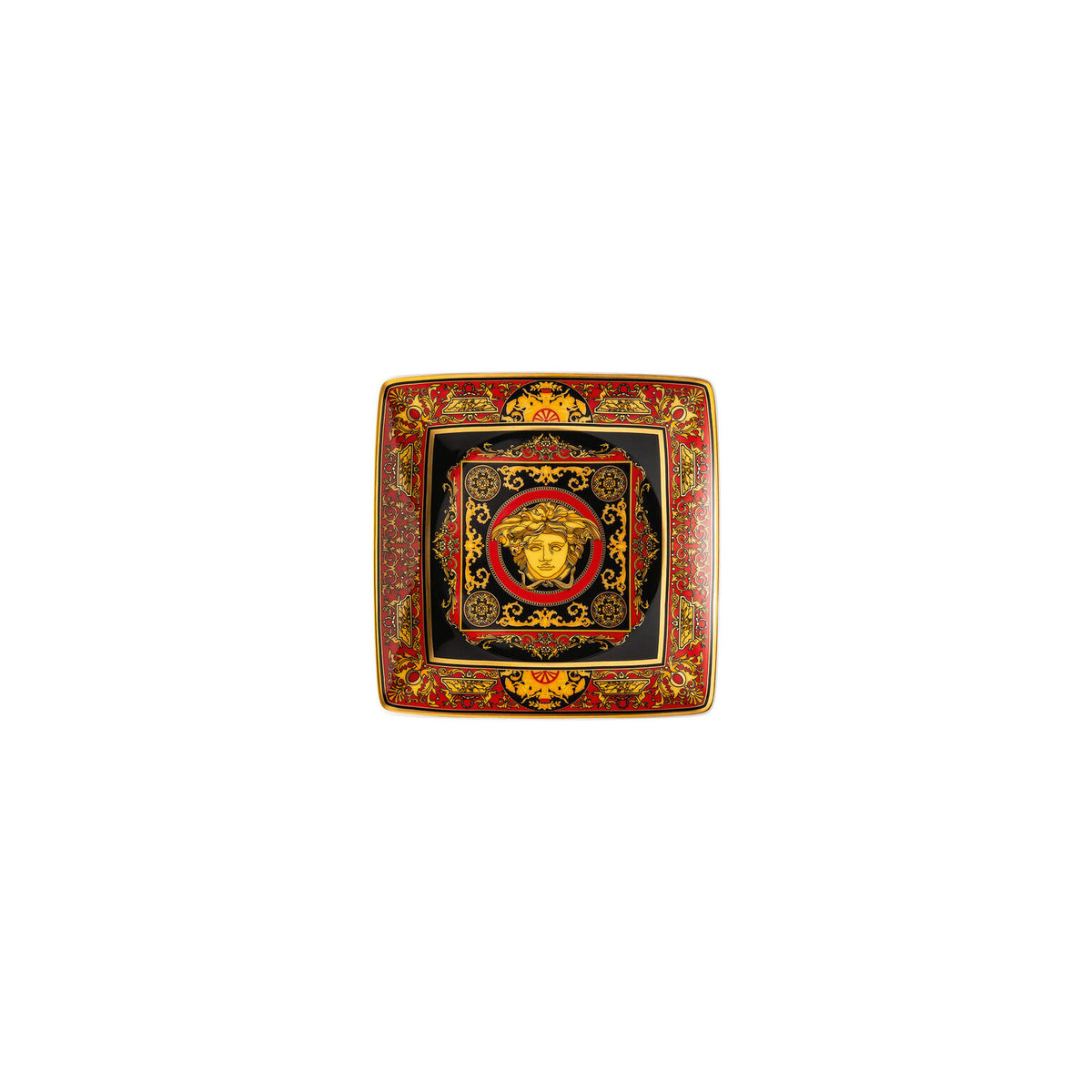 Versace Medusa Red Canape Dish, 4 3/4 in, Square