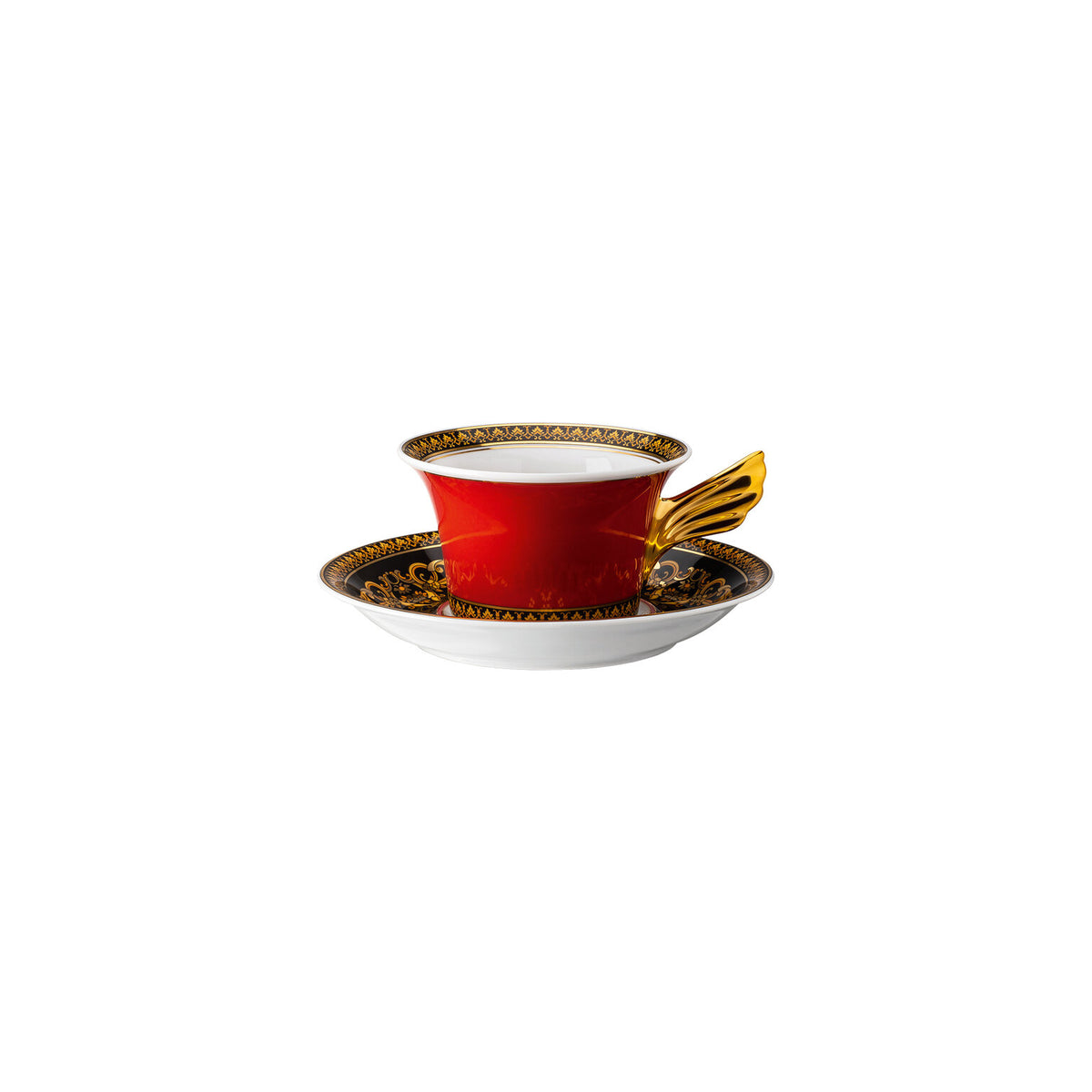 Versace Medusa Red Tea Cup & Saucer, 7 1/2 oz