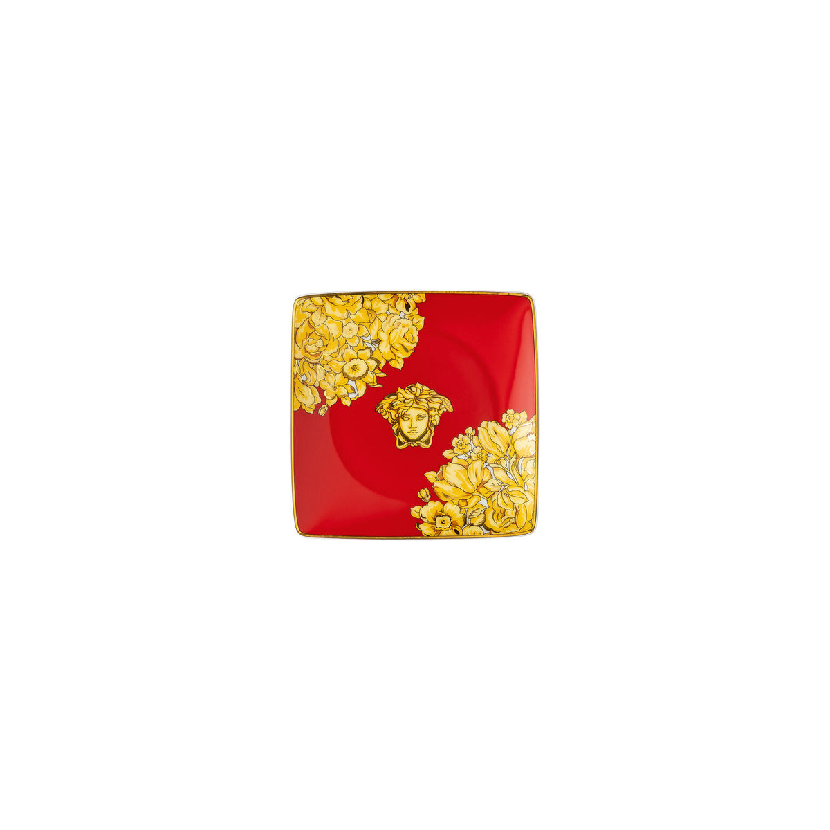 Versace Medusa Rhapsody Canape Dish, 4 3/4 in, Square, Red