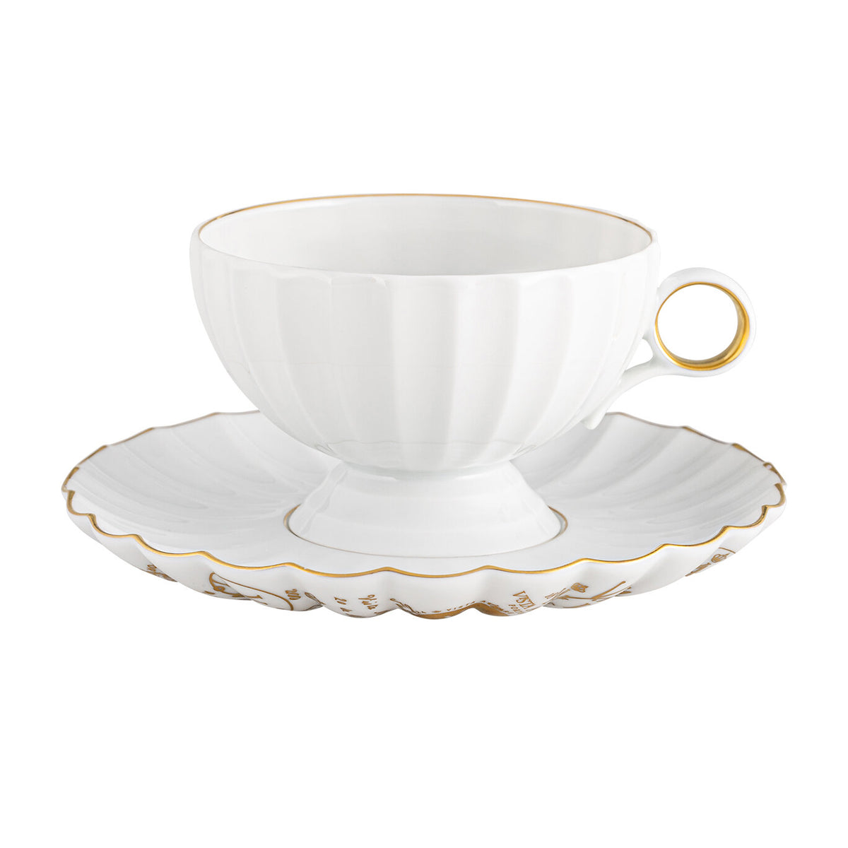 Vista Alegre 200 Anos Tea Cup & Saucer on a white background