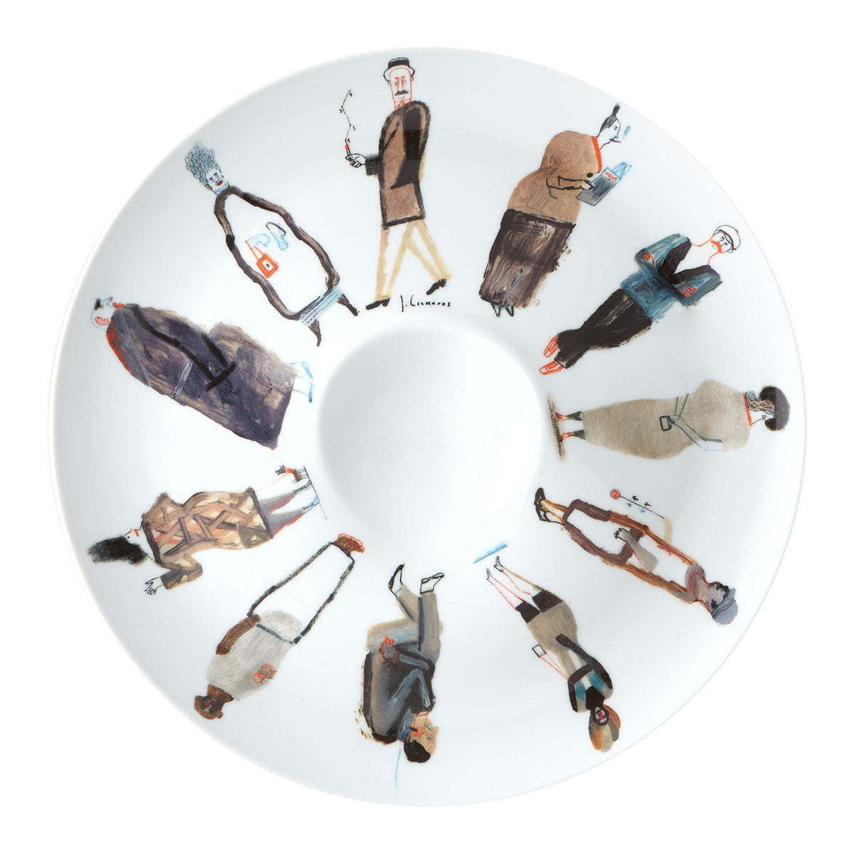 Vista Alegre 2i - Ilustradores Internacionais Round Plate Jesús Cisneros on a white background