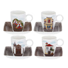 Vista Alegre Alma da Madeira Set of 4 Coffee Cups & Saucers on a white background