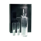 Vista Alegre Artic Case with Vodka Decanter and 4 Shots on a white background