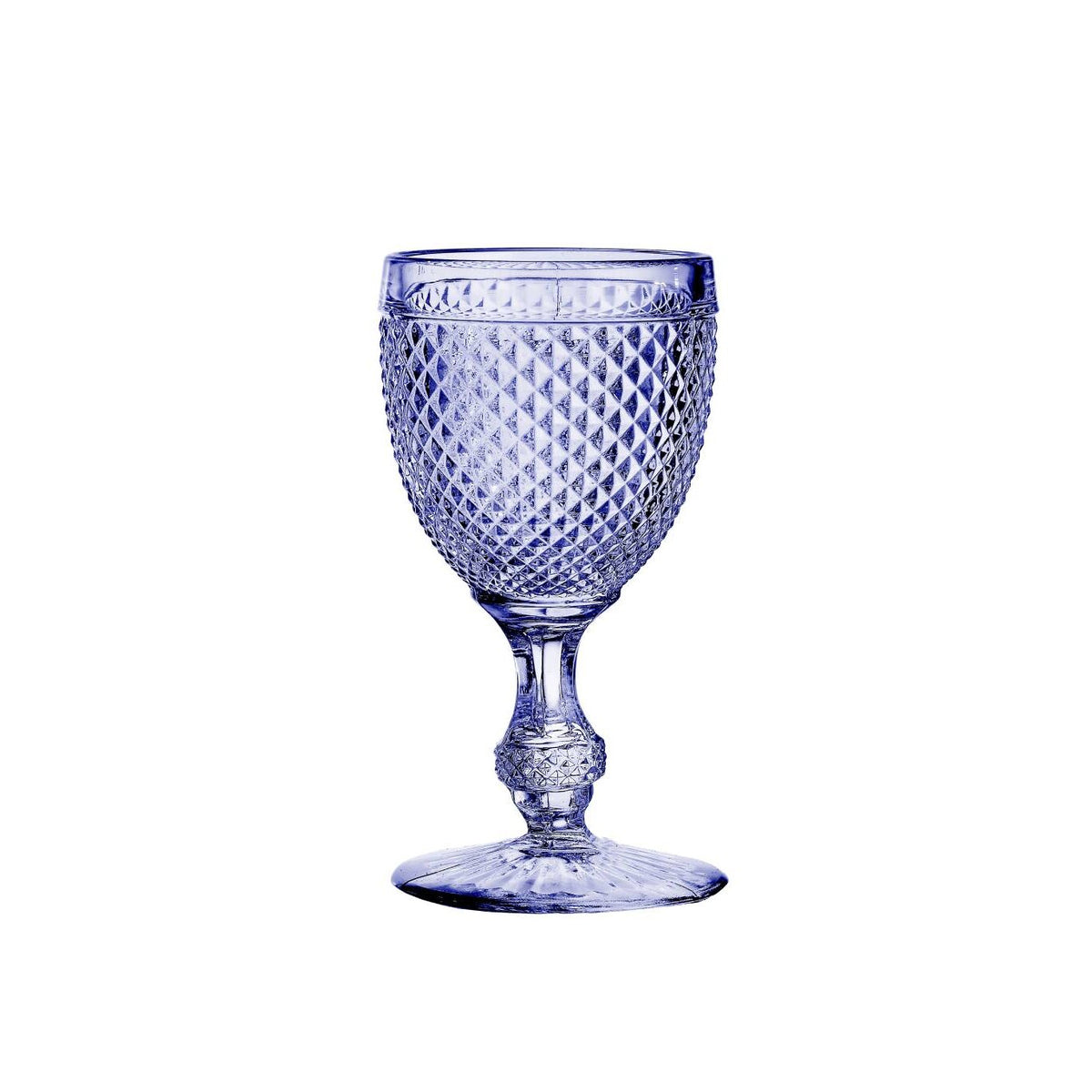 Vista Alegre Bicos Alfazema Set of 4 White Wine Goblets Lavender on a white background