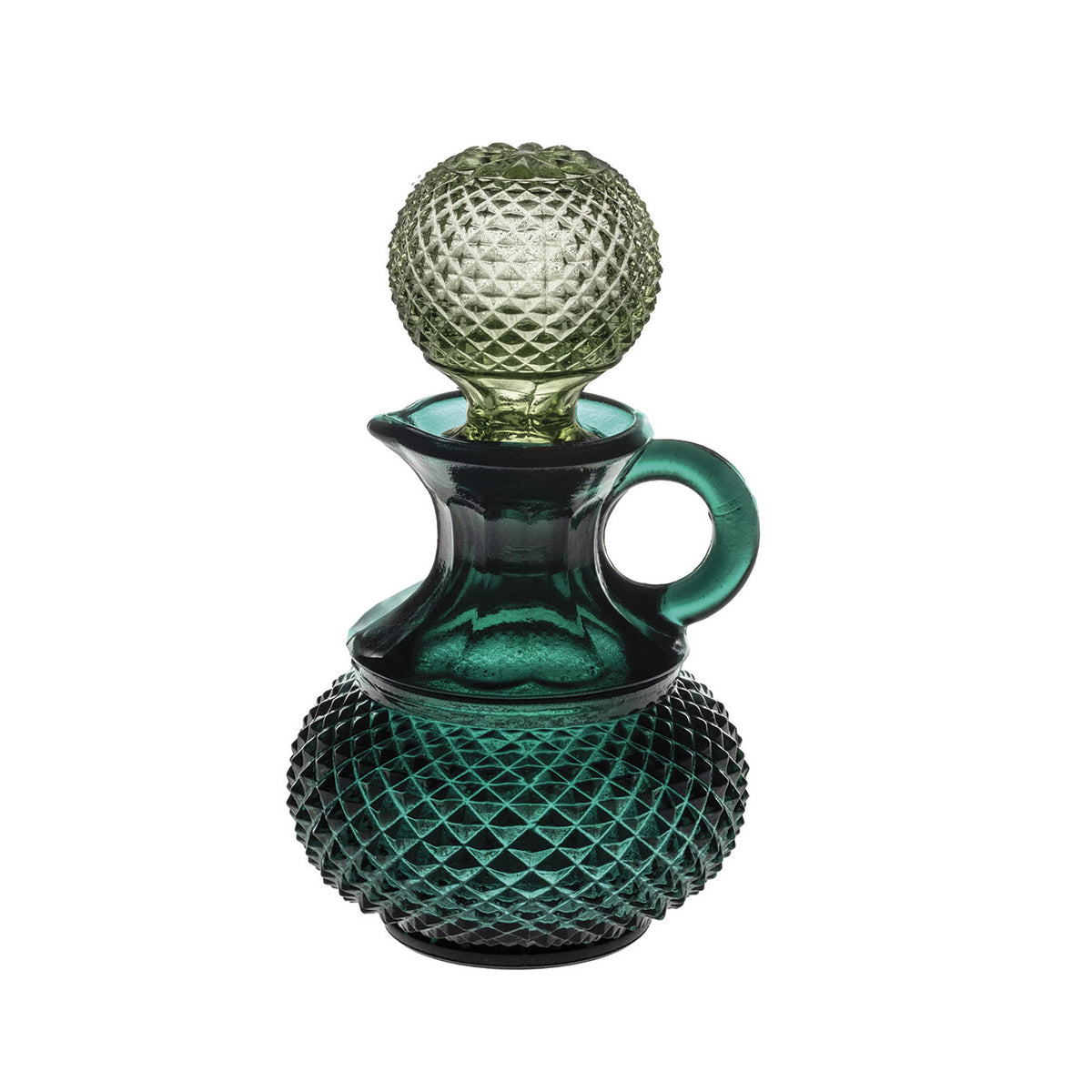 Vista Alegre Bicos Verde Dark Green Cruet on a white background