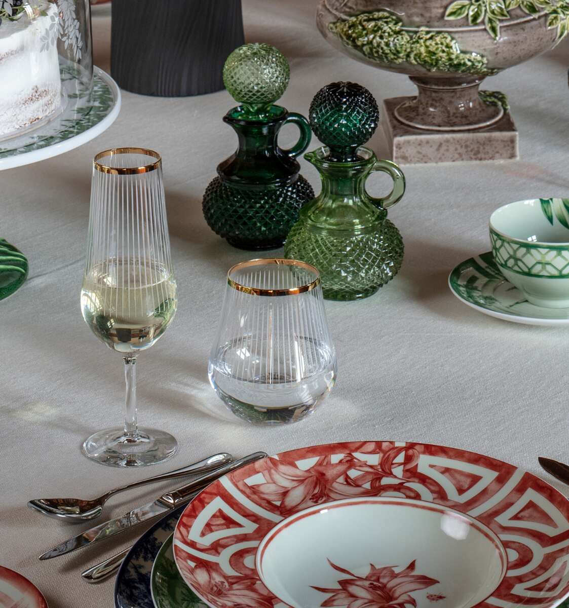 Vista Alegre Bicos Verde Light Green Cruet, view 5