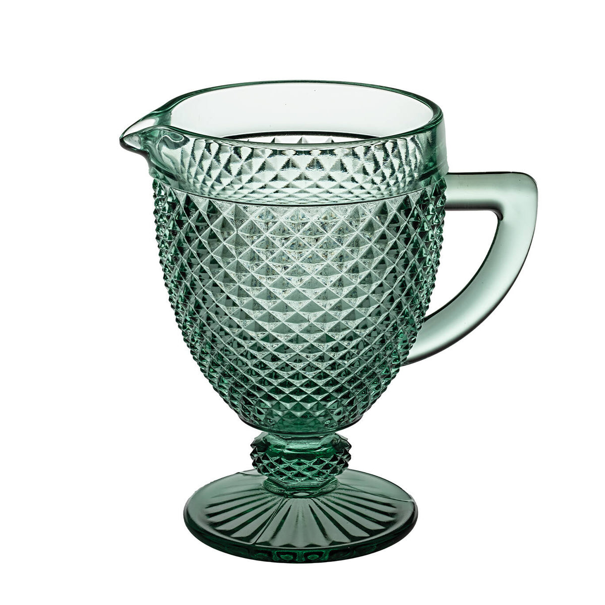Vista Alegre Bicos Verde Pitcher Mint Green on a white background