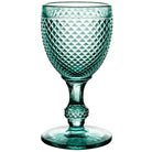 Vista Alegre Bicos Verde Set of 4 White Wine Goblets Mint Green on a white background