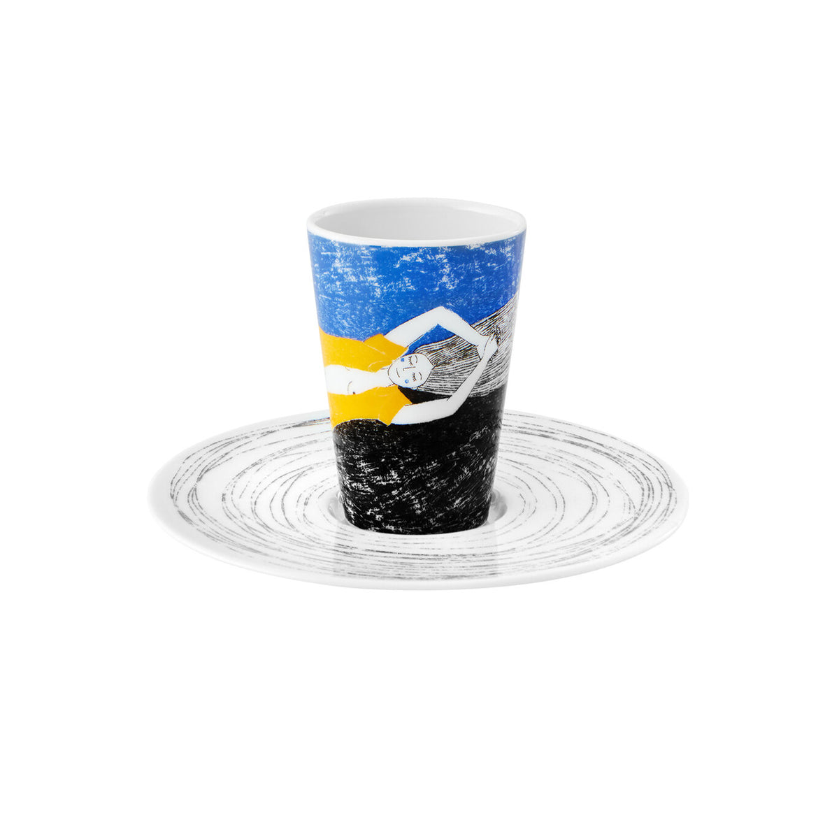 Vista Alegre Bode Inspiratório Coffee Cup with Saucer VII on a white background