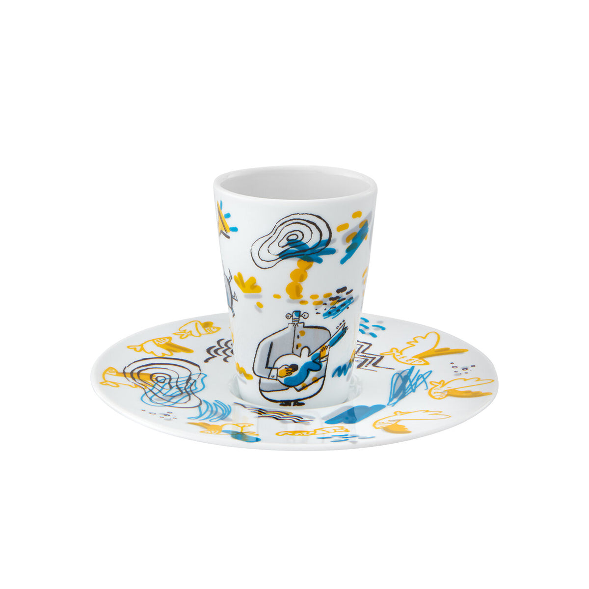 Vista Alegre Bode Inspiratório Coffee Cup with Saucer XXIV on a white background