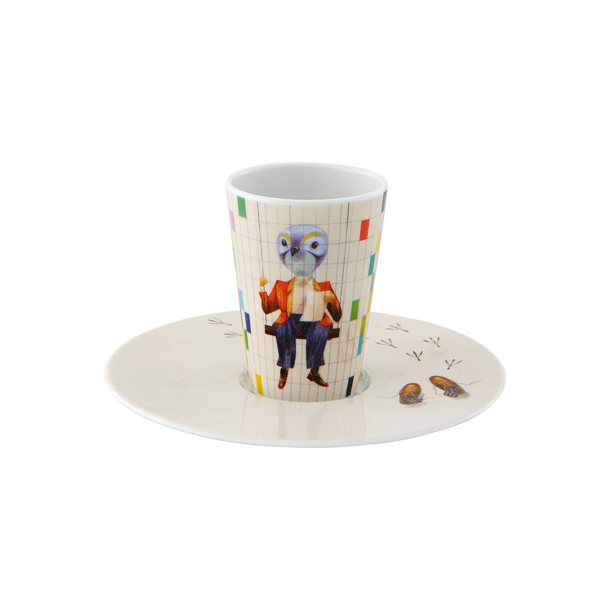 Vista Alegre Bode Inspiratório Coffee Cup with Saucer XXXVII on a white background