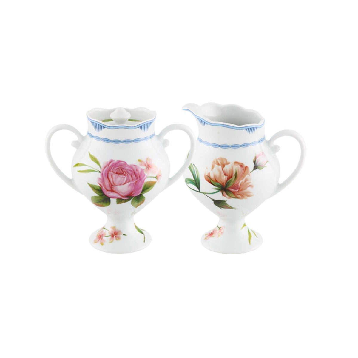 Vista Alegre Bridgerton Set Sugar Bowl & Milk Jug on a white background