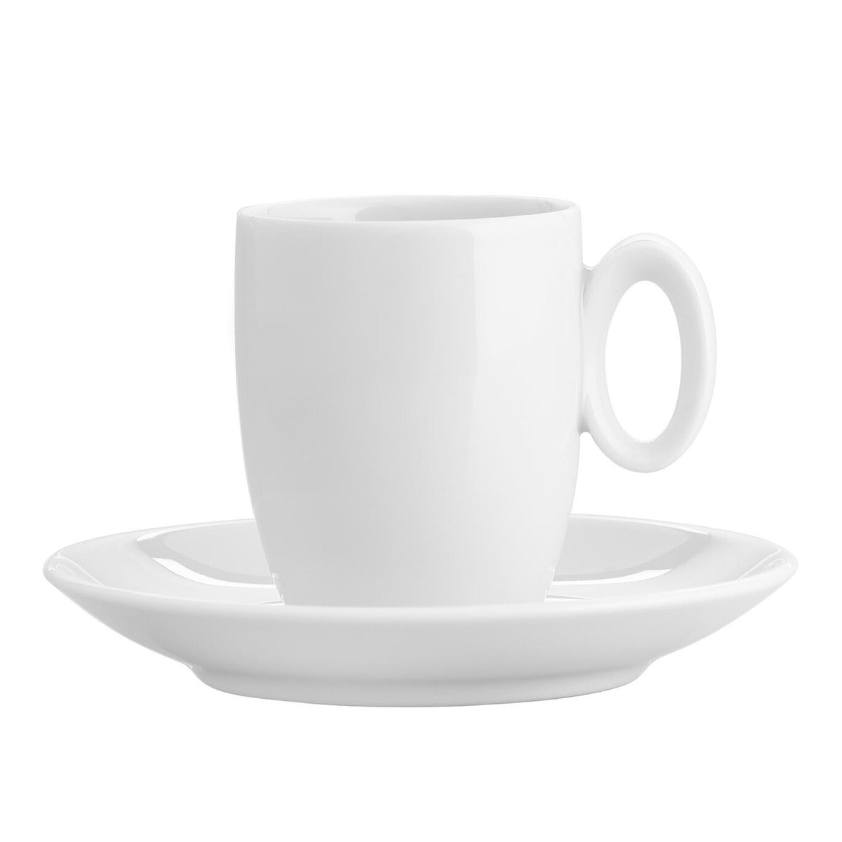 Vista Alegre Broadway White Coffee Cup & Saucer on a white background