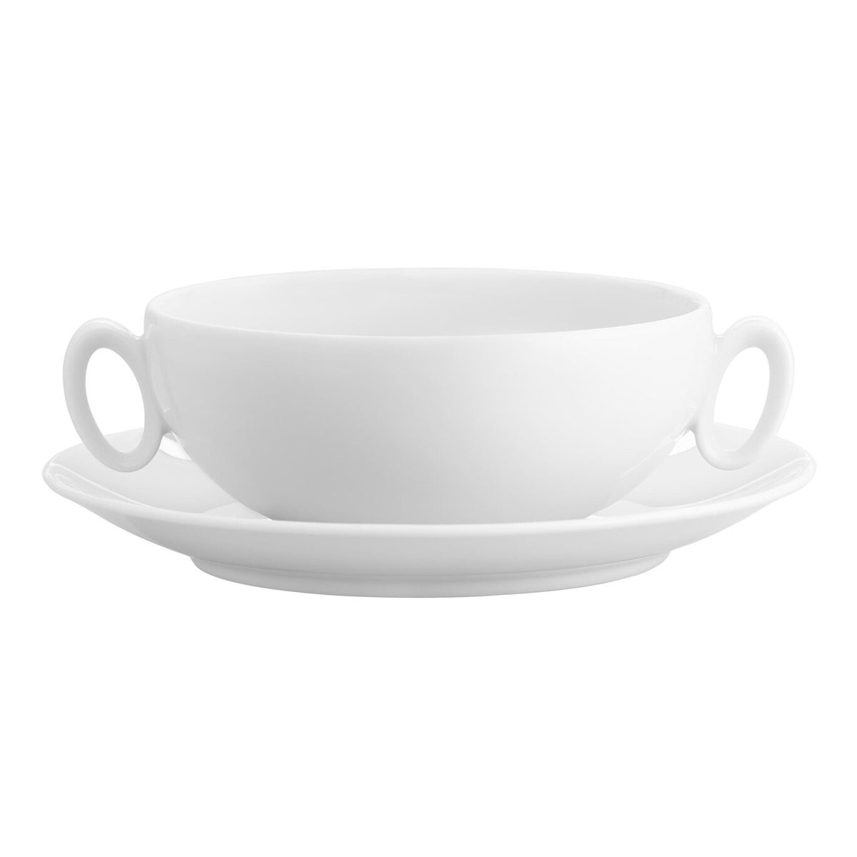 Vista Alegre Broadway White Consomme Cup & Saucer on a white background