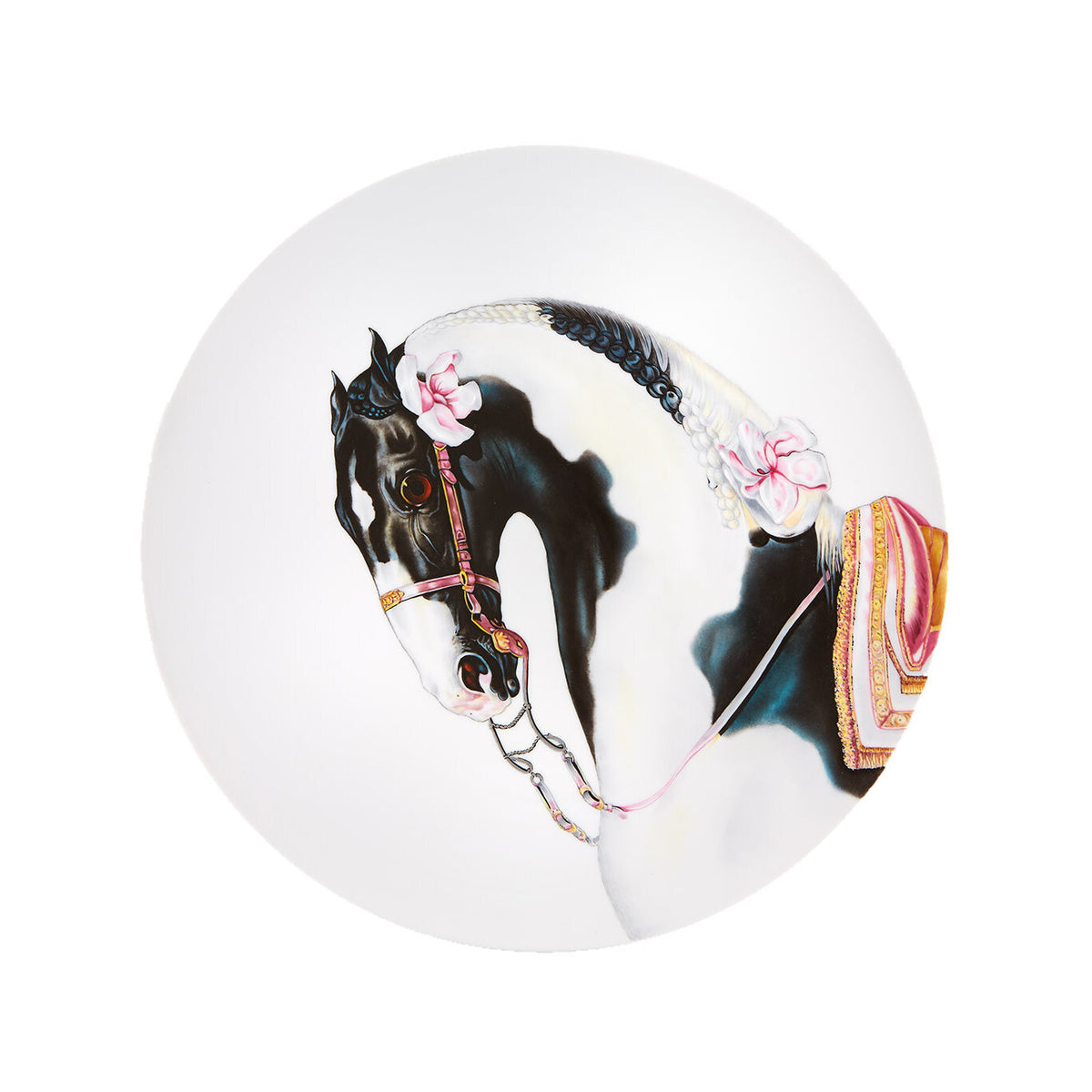 Vista Alegre Caballus Plate Painted Stallion on a white background