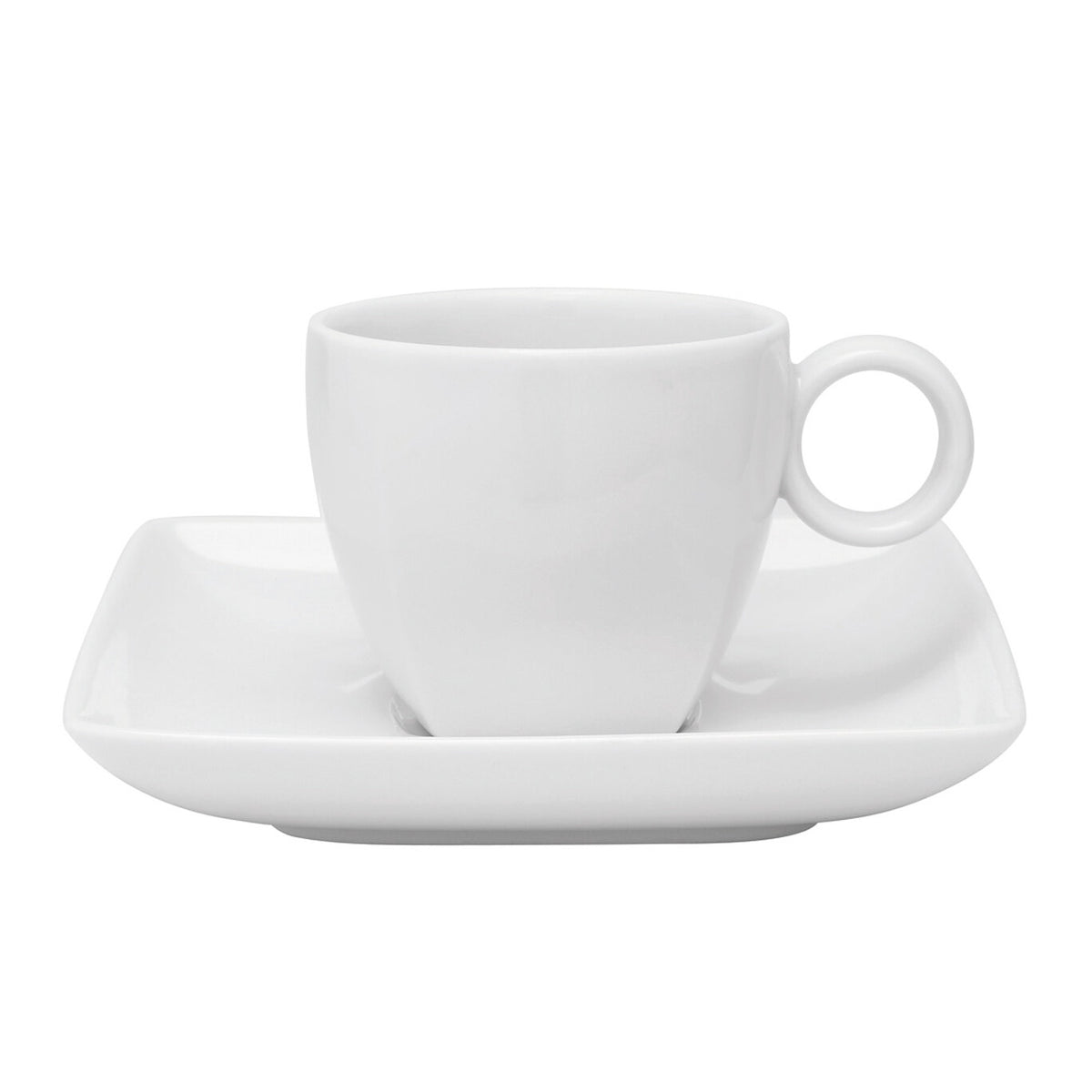 Vista Alegre Carré White Coffee Cup & Saucer on a white background