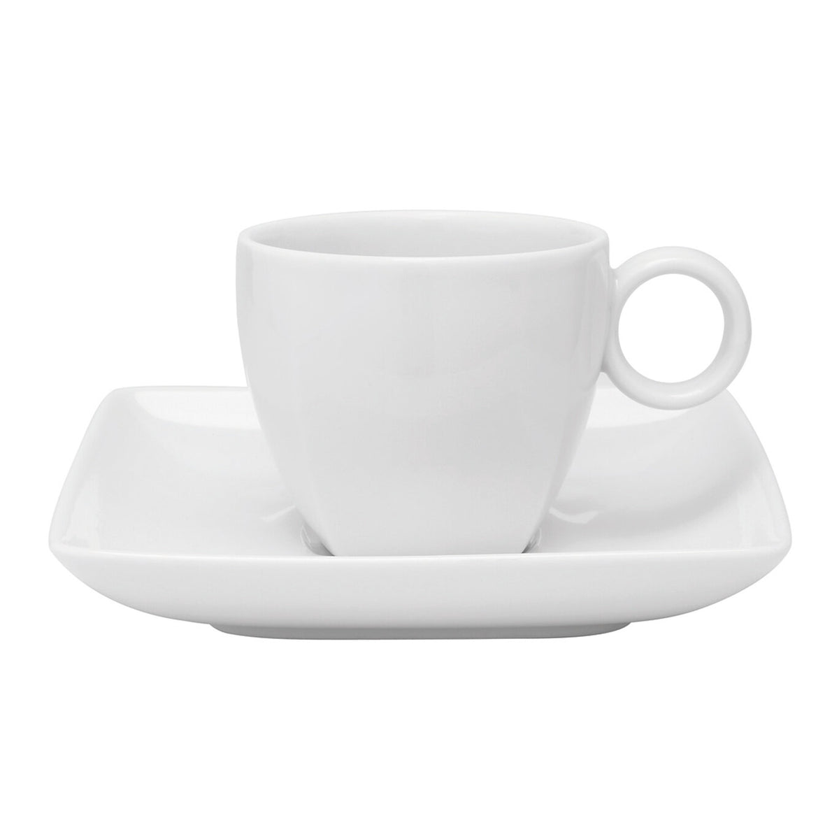 Vista Alegre Carré White Large Coffee Cup & Saucer on a white background