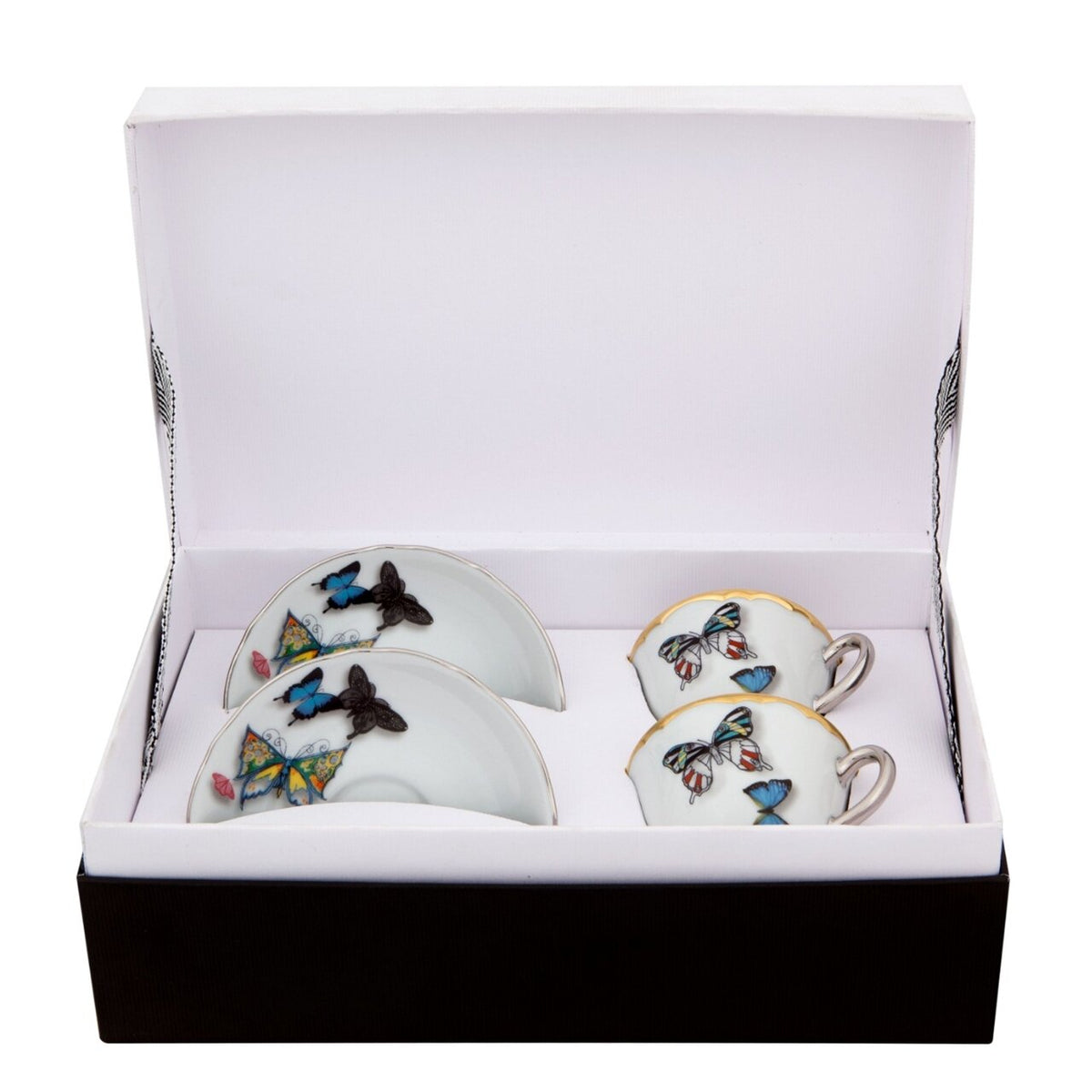 Vista Alegre Christian Lacroix Butterfly Parade Set of 2 Coffee Cups & Saucers, view 2