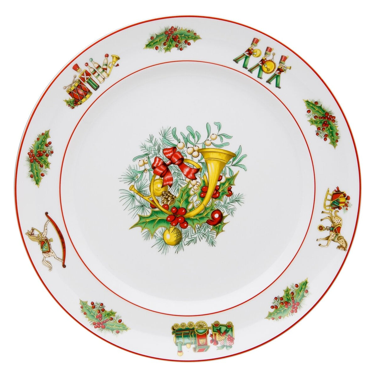 Vista Alegre Christmas Magic Flat Round Platter on a white background