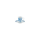 Vista Alegre Coralina Blue Coffee Cup with Saucer on a white background