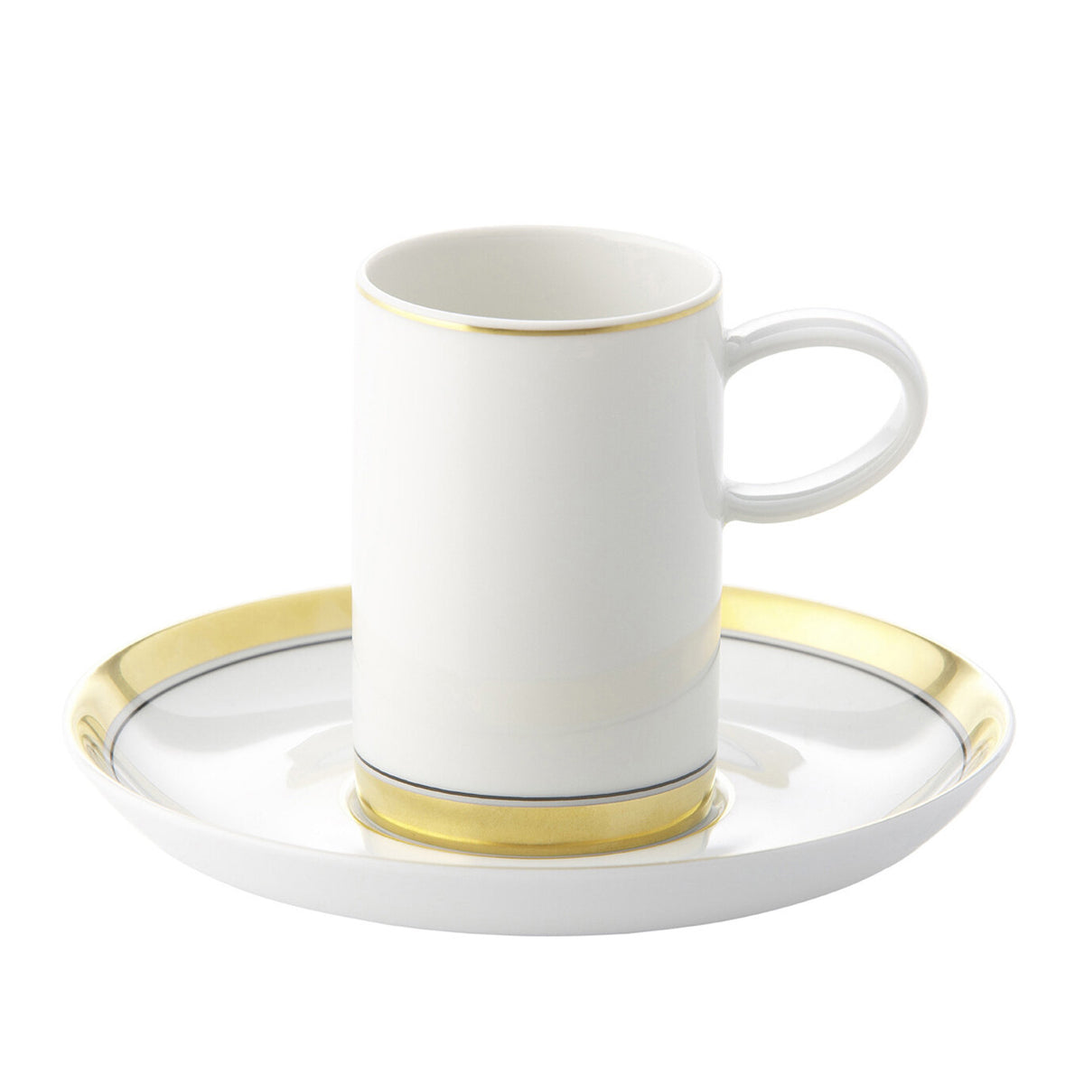 Vista Alegre Domo Gold Coffee Cup & Saucer on a white background