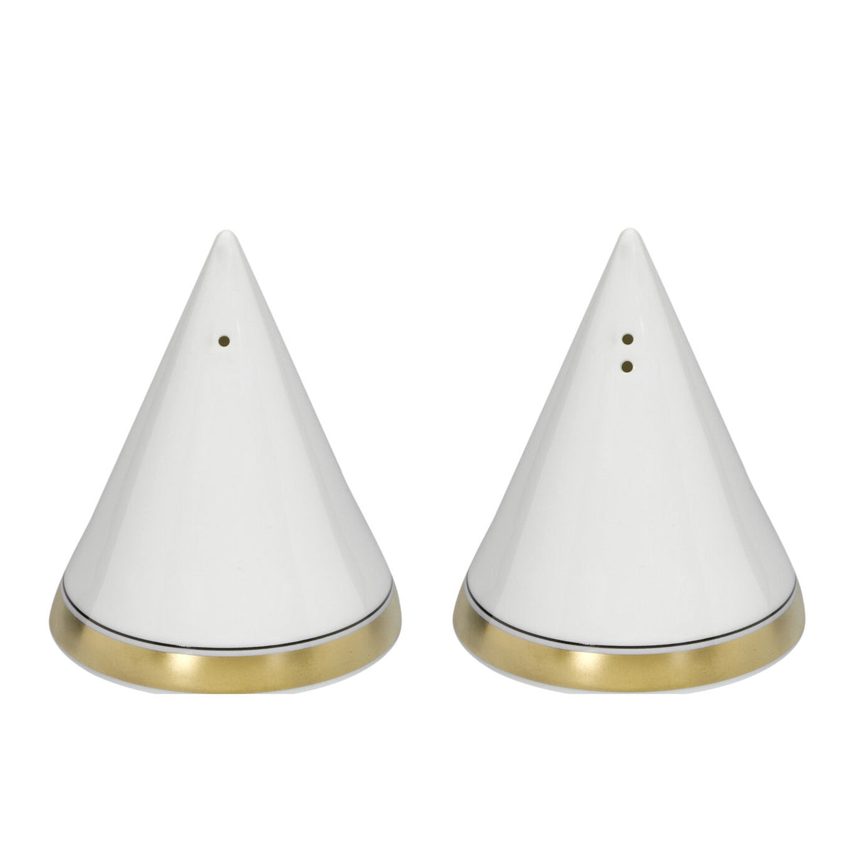 Vista Alegre Domo Gold Set Salt/Pepper on a white background