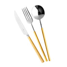 Vista Alegre Domo Handle Matte Gold 24 Piece Cutlery Set with Canteen on a white background