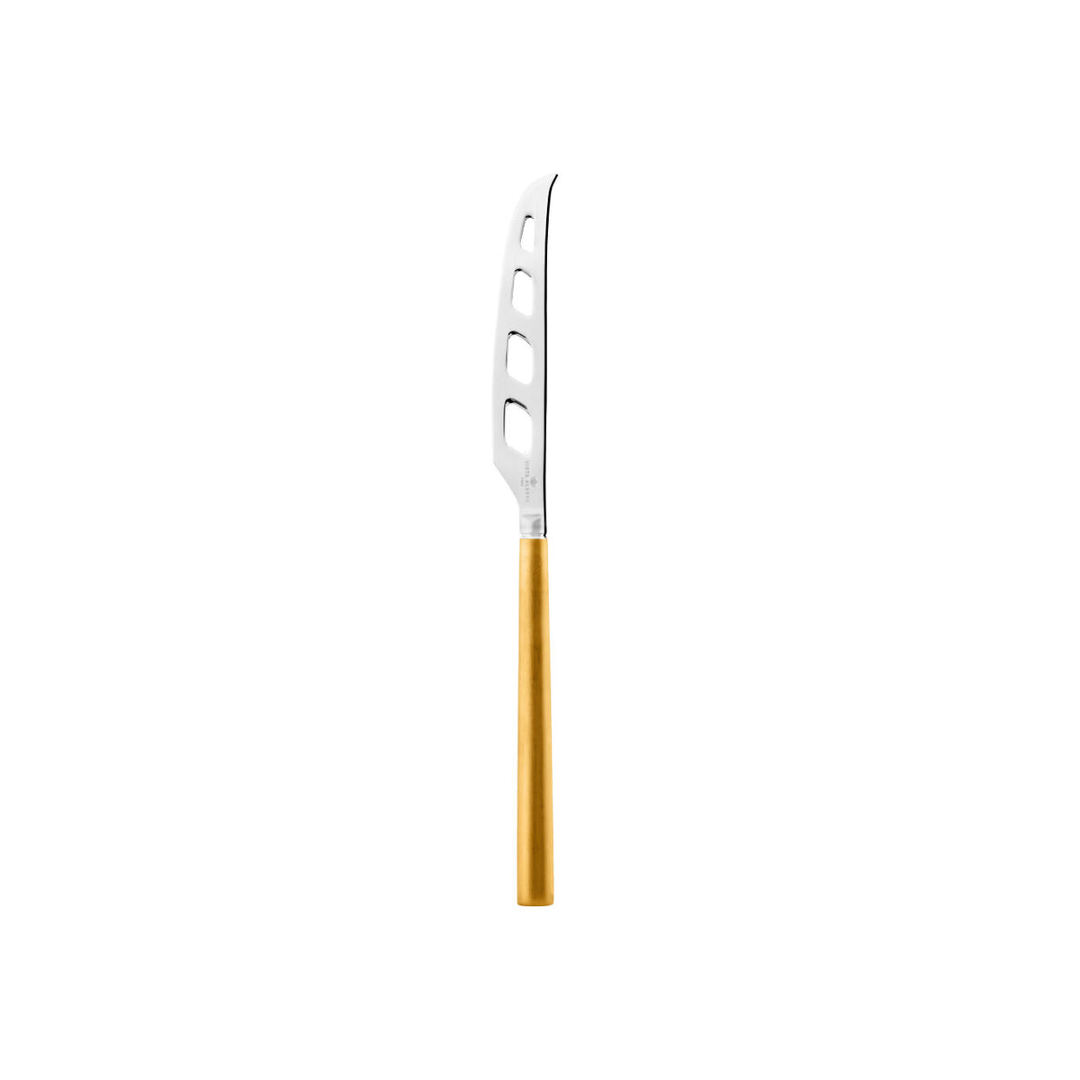 Vista Alegre Domo Handle Matte Gold Cheese Knife on a white background