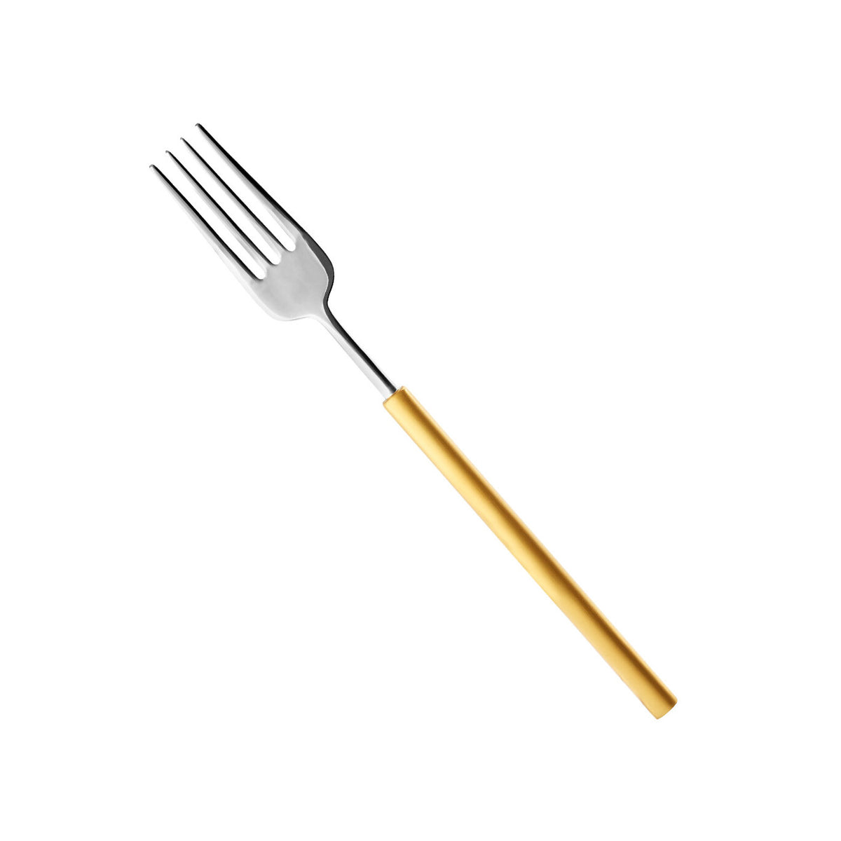 Vista Alegre Domo Handle Matte Gold Dessert Fork on a white background
