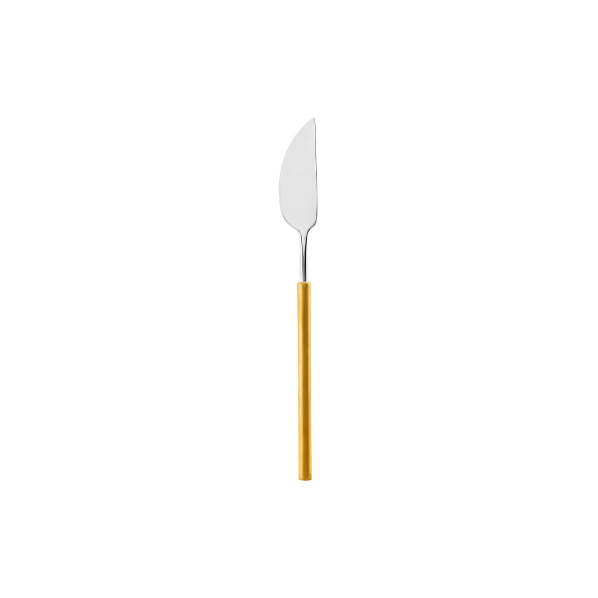 Vista Alegre Domo Handle Matte Gold Fish Knife on a white background