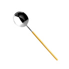 Vista Alegre Domo Handle Matte Gold Salad Server, 2 Pieces on a white background