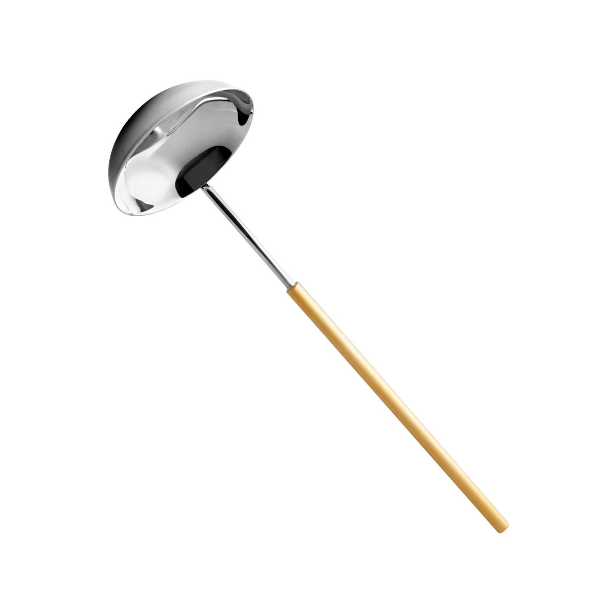 Vista Alegre Domo Handle Matte Gold Soup Ladle on a white background