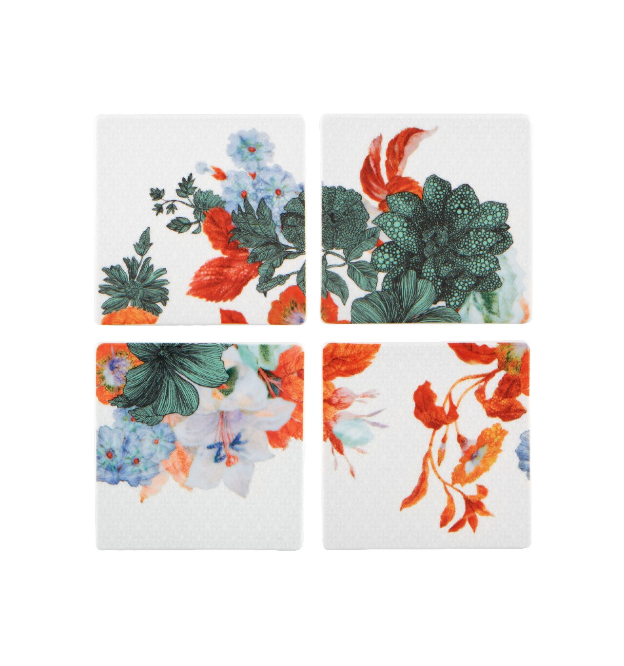 Vista Alegre Duality Set of 4 Coasters on a white background