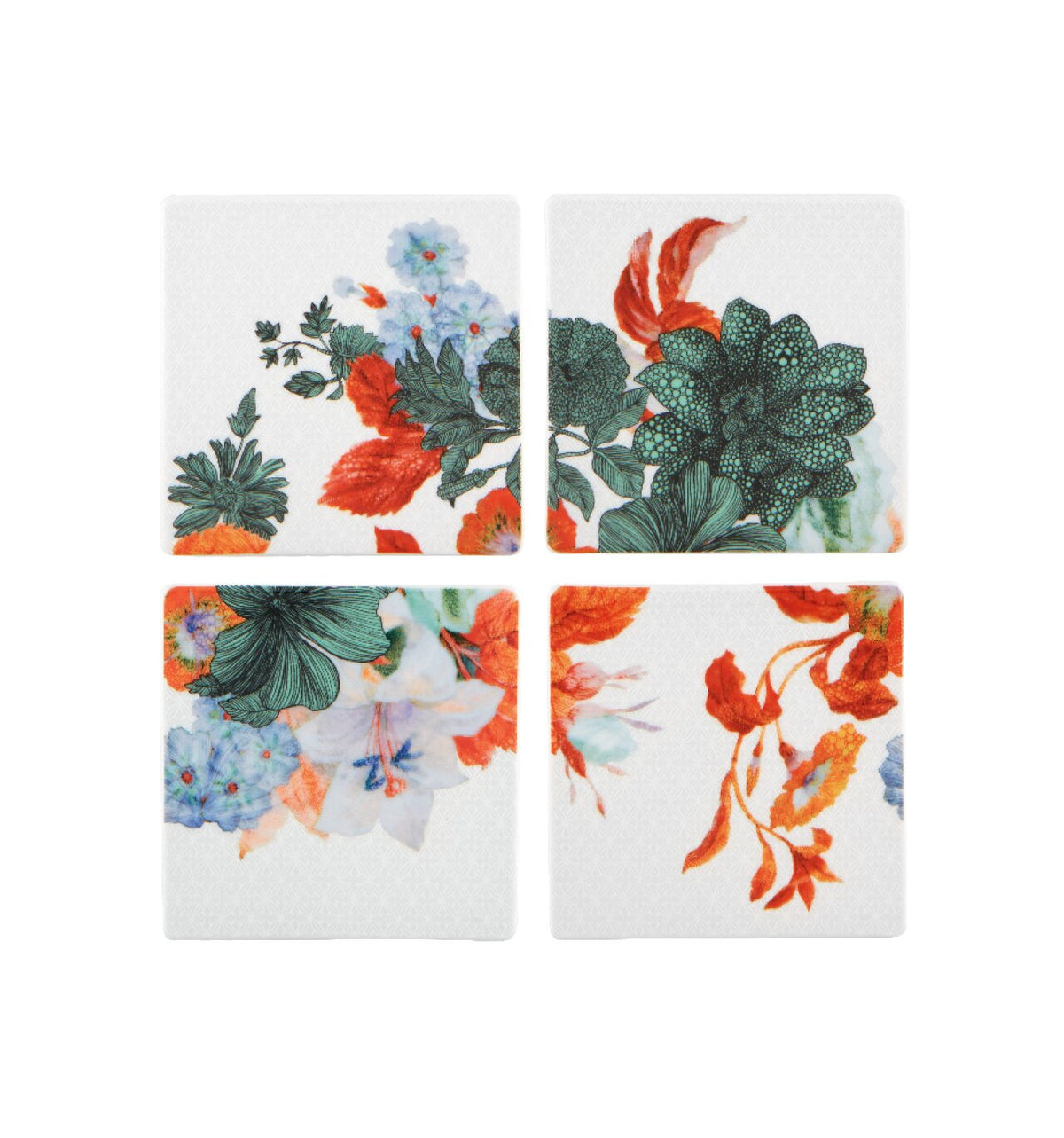 Vista Alegre Duality Set of 4 Coasters on a white background