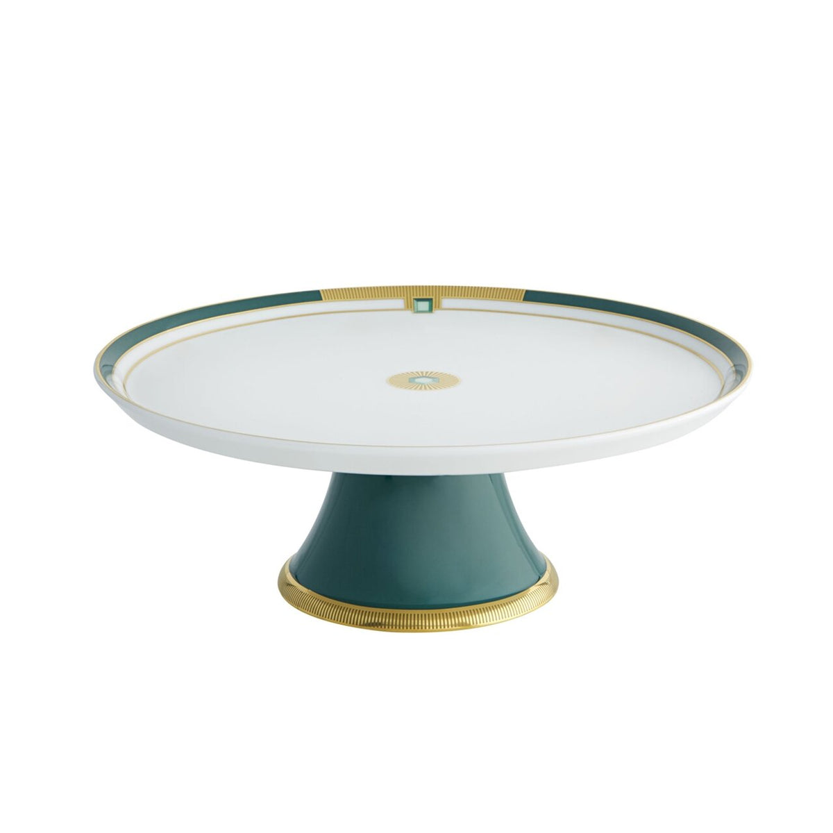 Vista Alegre Emerald Cake Stand on a white background