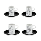 Vista Alegre Fado Set of 4 Coffee Cups & Saucers on a white background