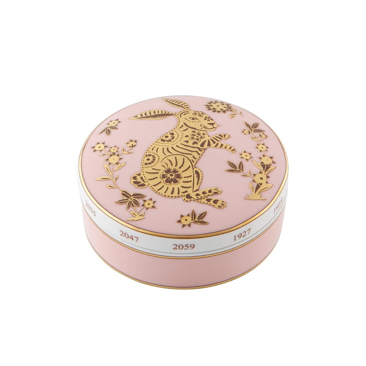 Vista Alegre Golden Large Box Regaleira Rabbit on a white background