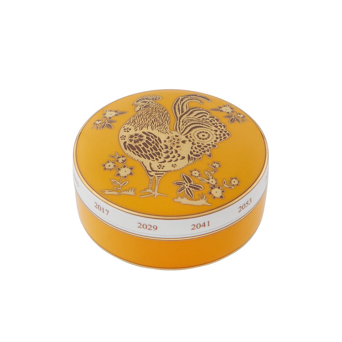 Vista Alegre Golden Large Box Regaleira Rooster on a white background
