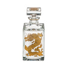Vista Alegre Golden Whisky Decanter with Gold Dragon on a white background