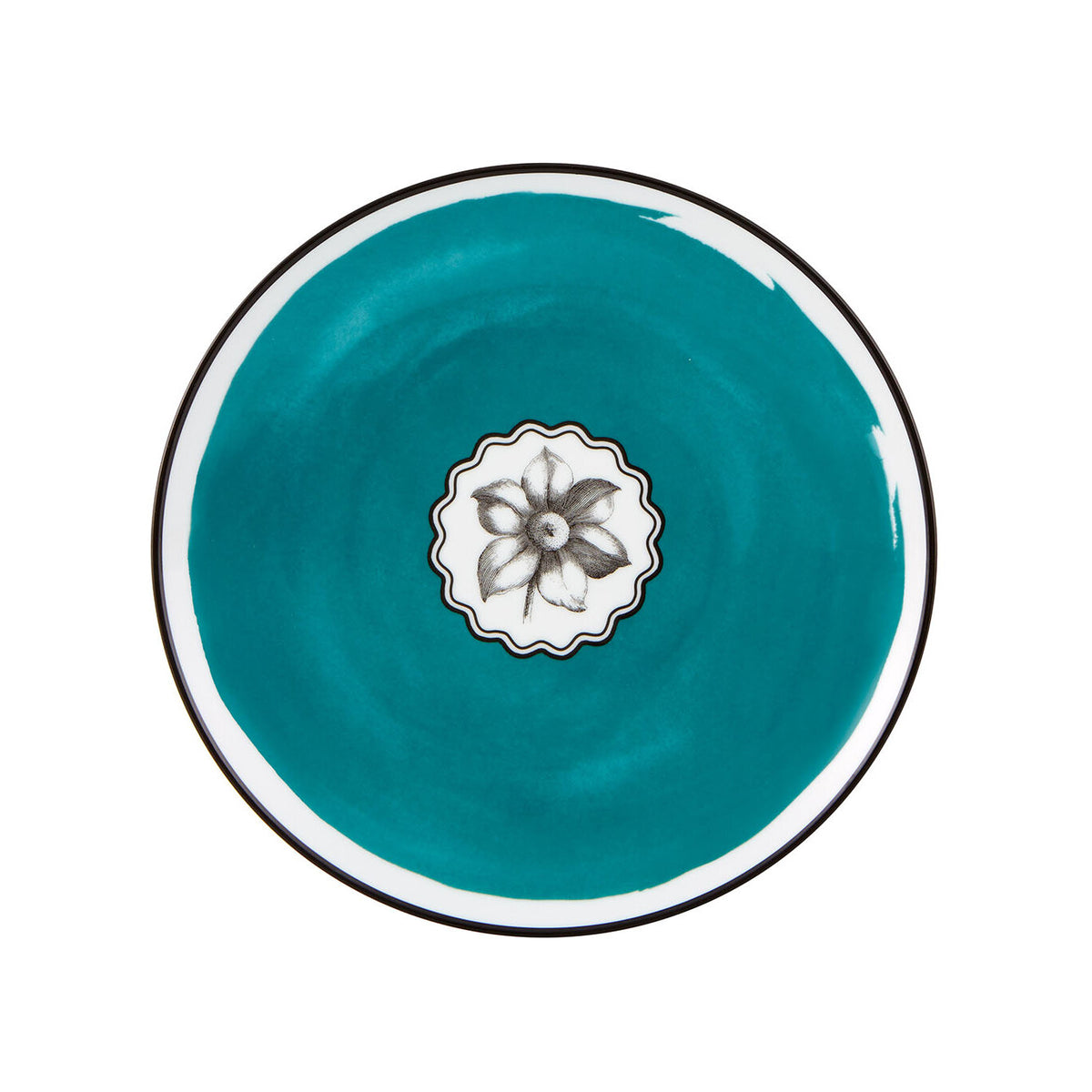 Vista Alegre Herbariae Dessert Plate Peacock on a white background