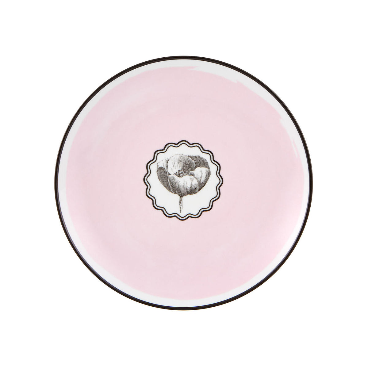 Vista Alegre Herbariae Dessert Plate Pink on a white background