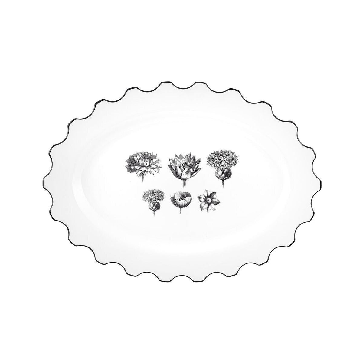 Vista Alegre Herbariae Large Oval Platter on a white background