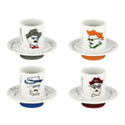 Vista Alegre Heterónimos Set of 4 Coffee Cups & Saucers on a white background
