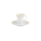 Vista Alegre Ivory Coffee Cup and Saucer on a white background