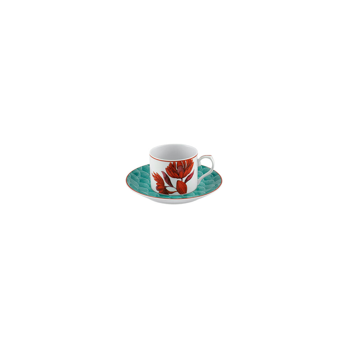 Vista Alegre Lotus Tea Cup & Saucer on a white background