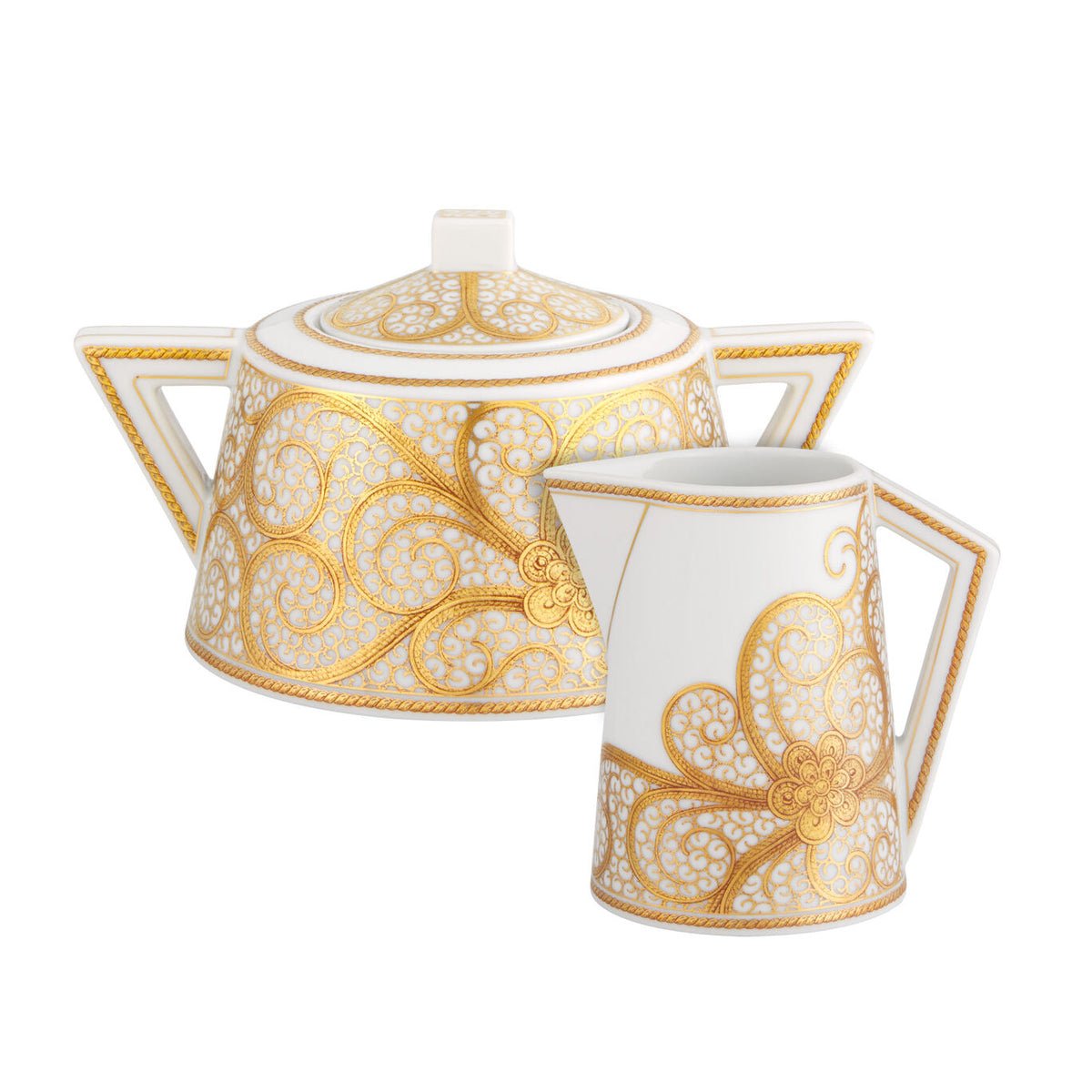 Vista Alegre Mouraria Set Sugar Box & Milk Jug on a white background