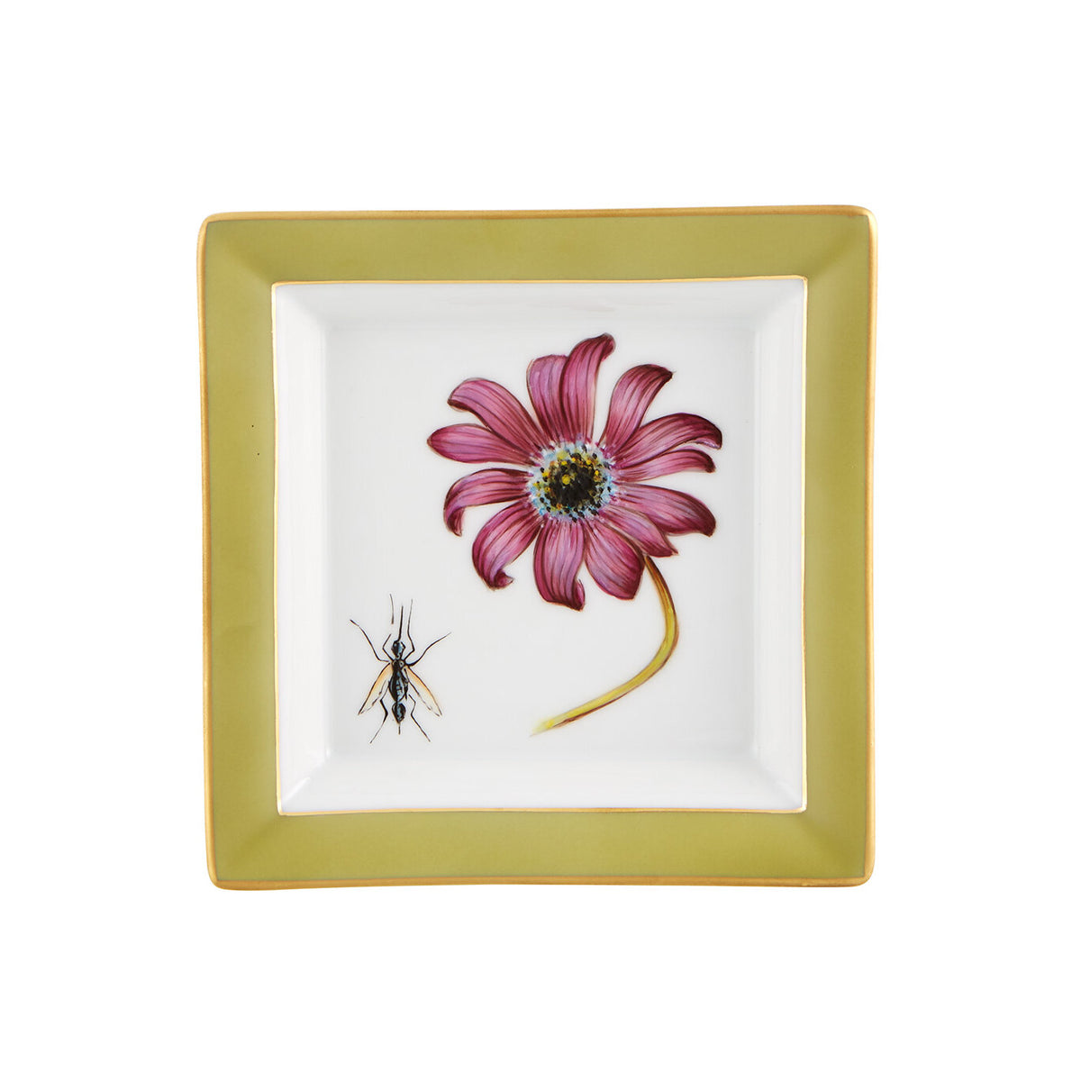 Vista Alegre Natura Square Tray Daisy on a white background