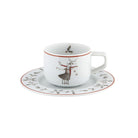 Vista Alegre Nöel Coffee Cup and Saucer to Fly on a white background