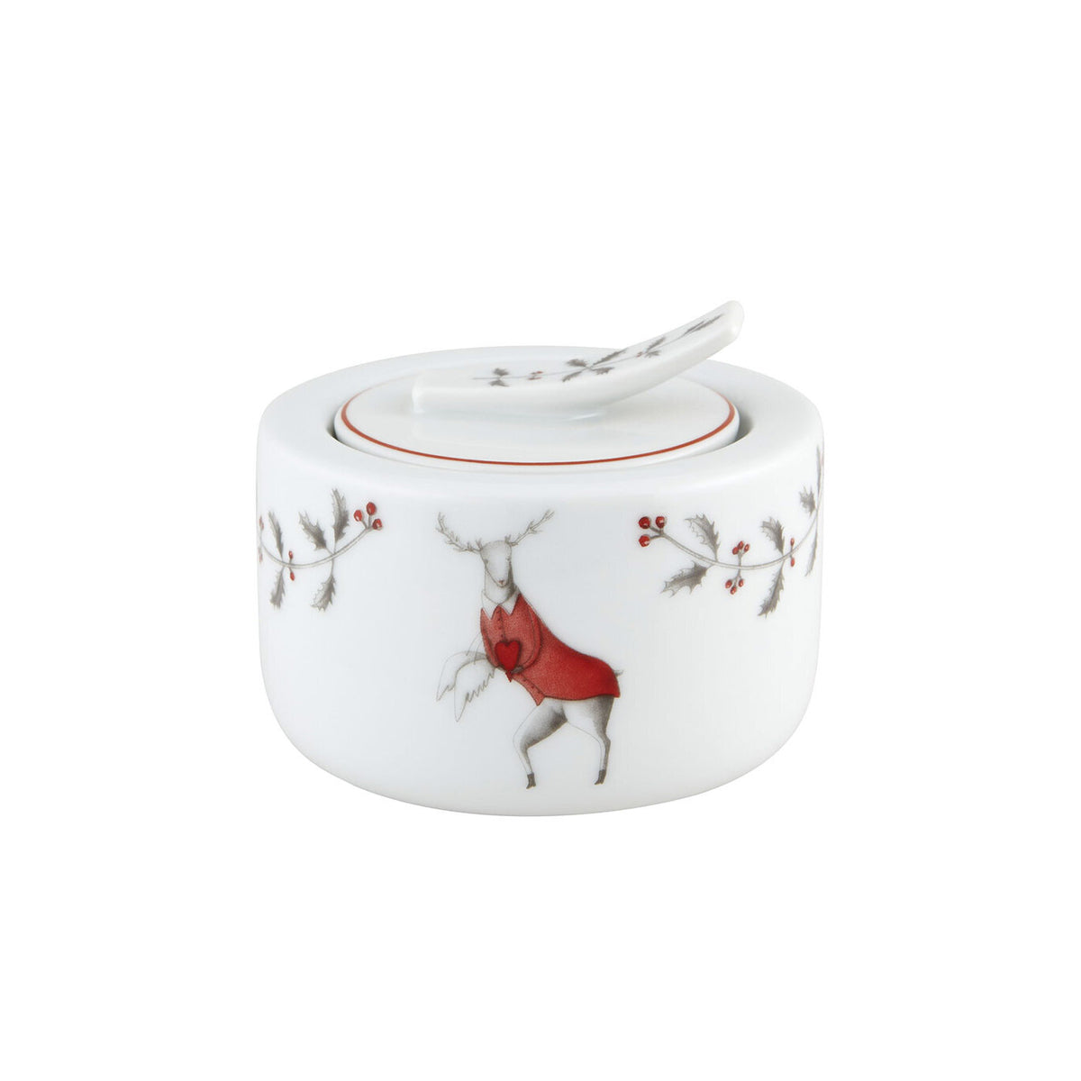 Vista Alegre Nöel Sugar Bowl on a white background