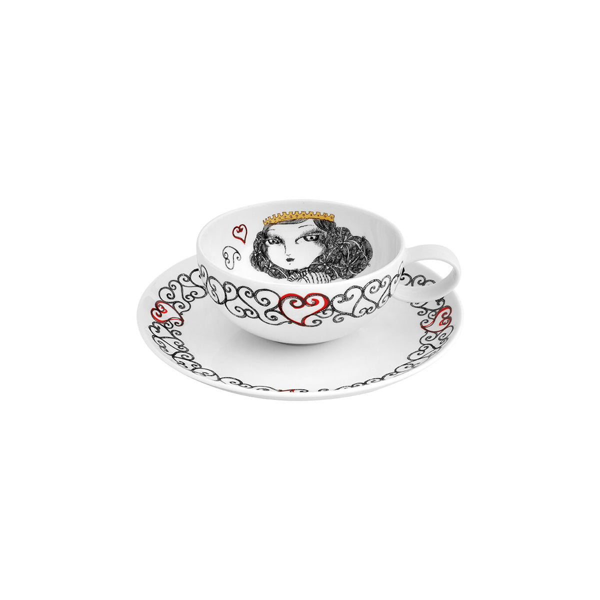 Vista Alegre Rainhas de Portugal Set of 6 Tea Cups with Saucers, view 3